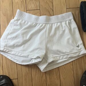 Varsity White Athletic Shorts for Women